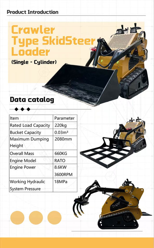 👉 Crawler Type SkidSteer Loader (Single-Cylinder)