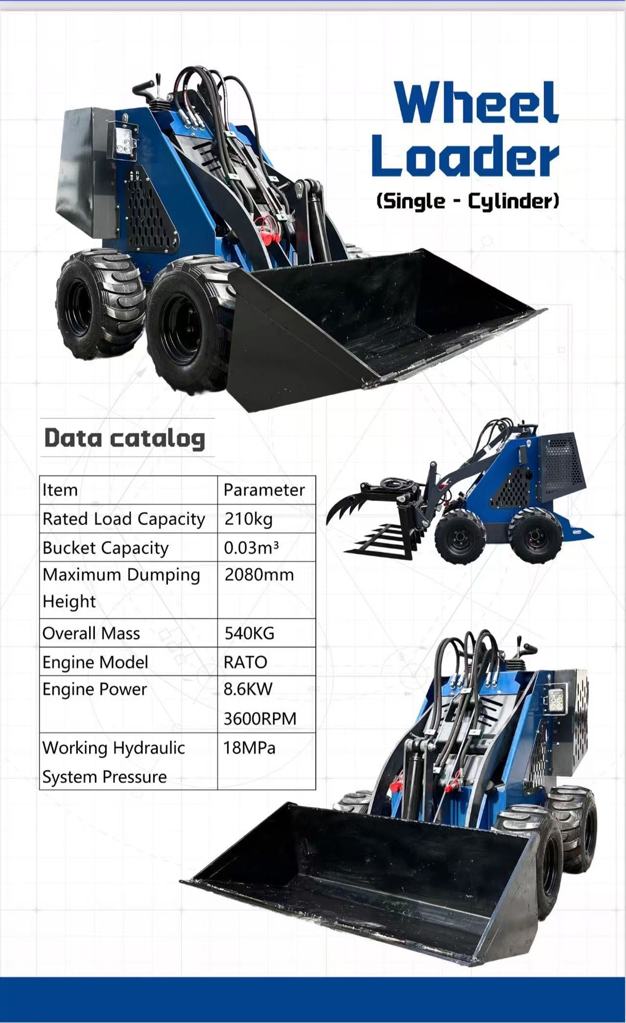 👉 Wheel Loader (Single-Cylinder)